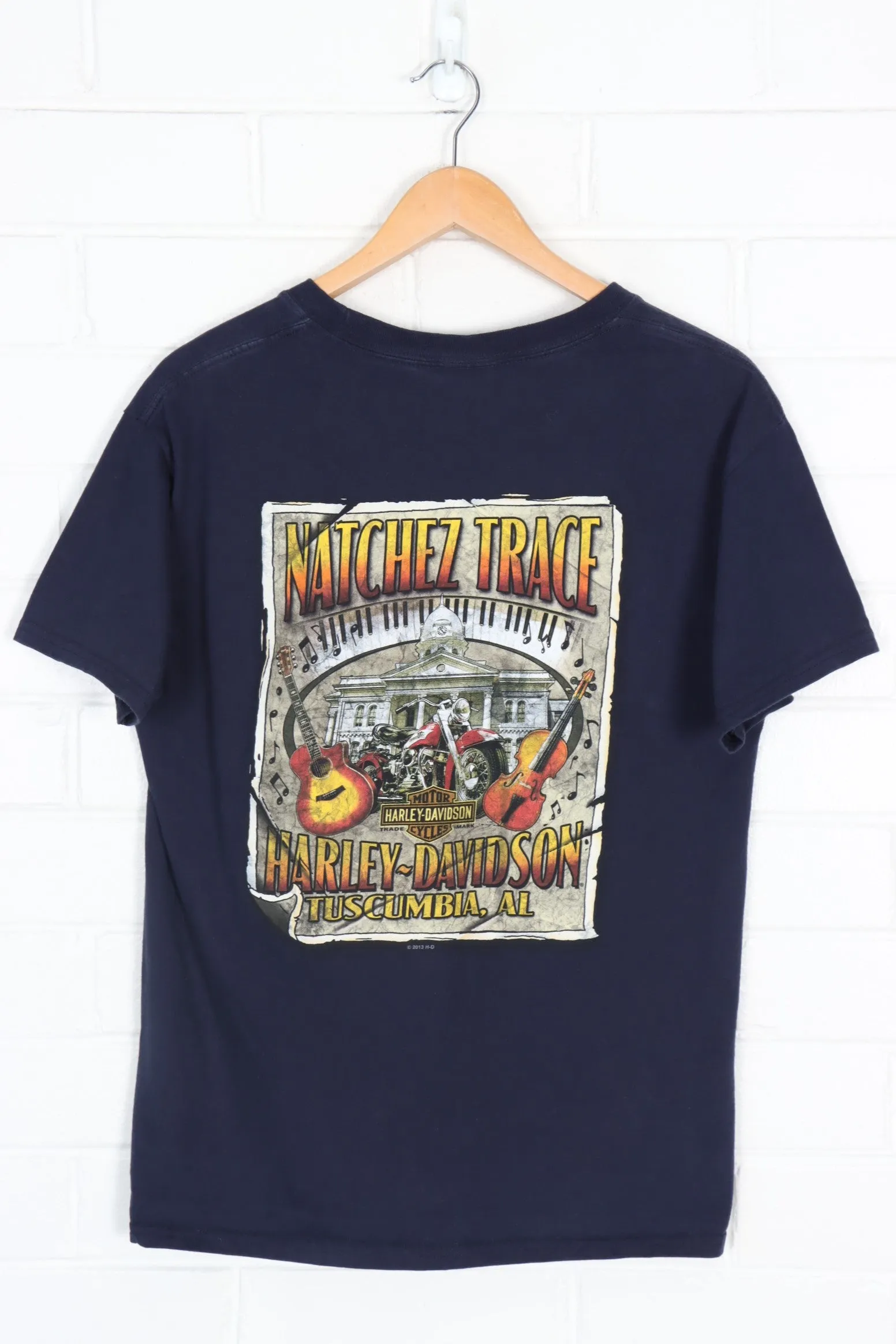 Harley Davidson Navy Natchez Trace Music Tee Medium.