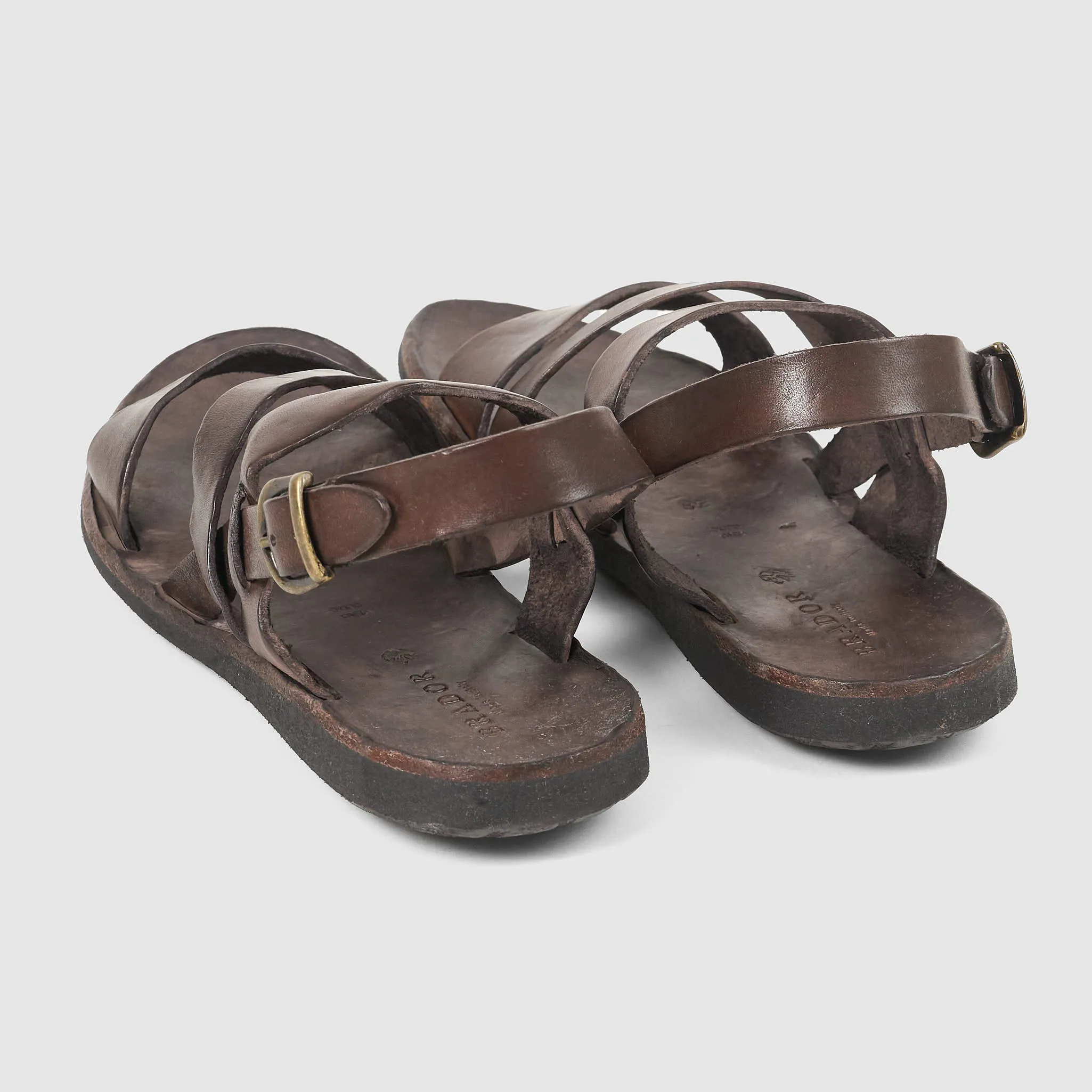 heel strap leather sandals for ladies by brador