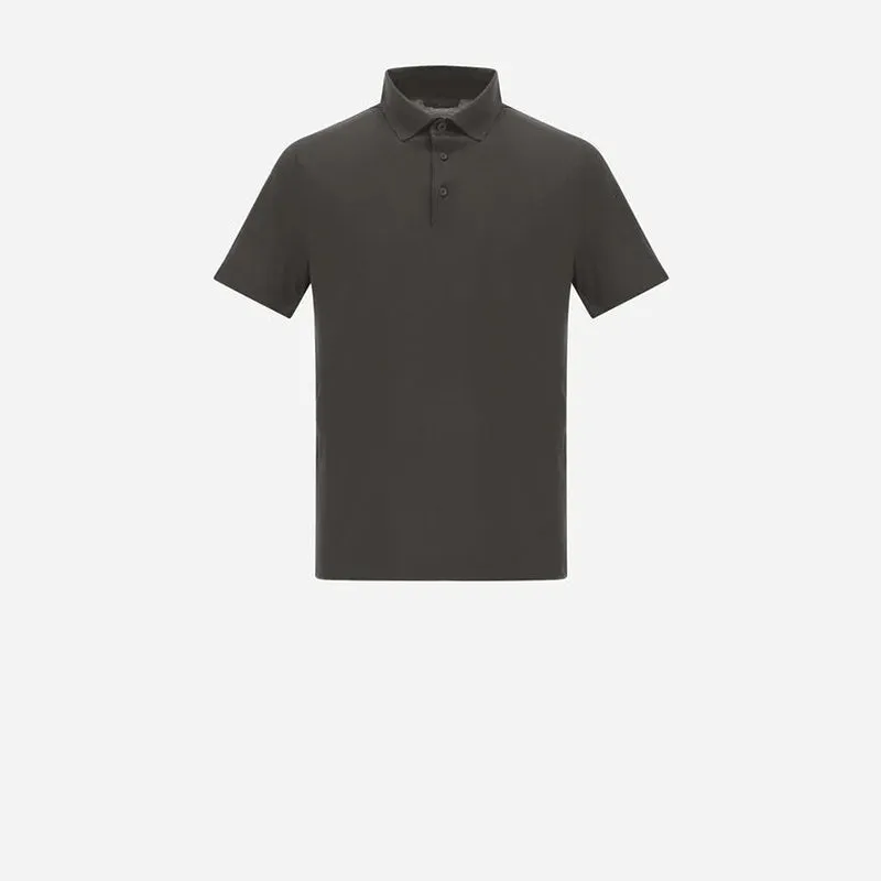 Herno Fango Crêpe di Jersey Polo Shirt