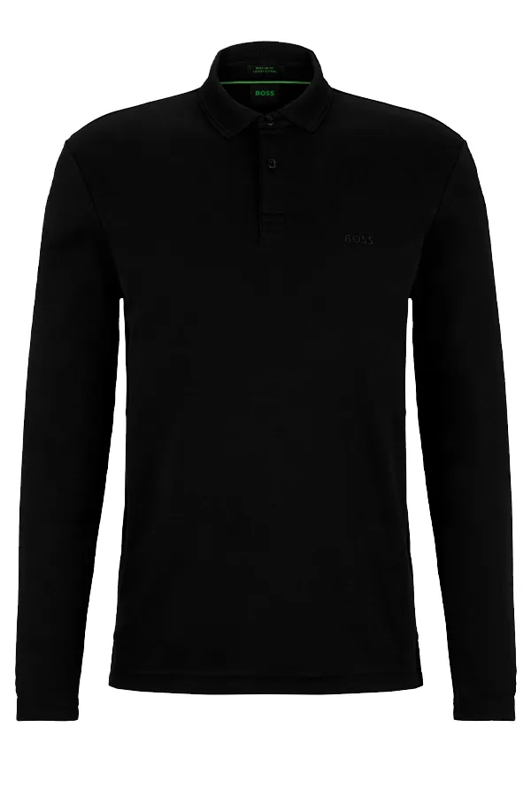 Hugo Boss Black Long Sleeve Interlock Pirol Polo