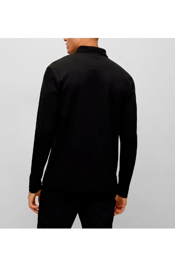 Hugo Boss Black Long Sleeve Interlock Pirol Polo