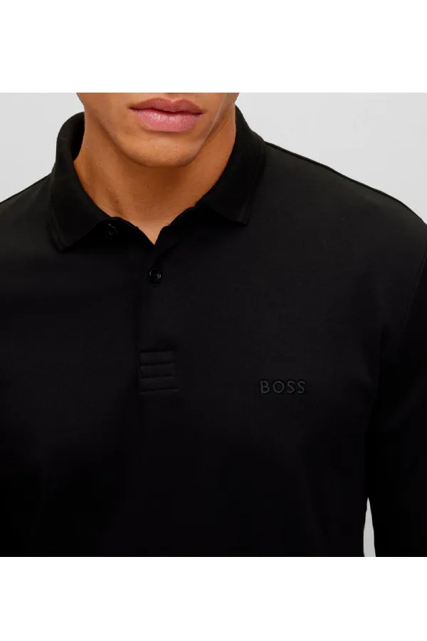 Hugo Boss Black Long Sleeve Interlock Pirol Polo