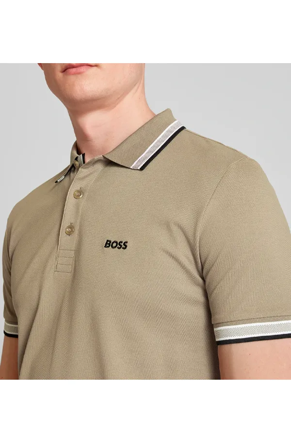 Sand Hugo Boss Contrast Paddy Polo