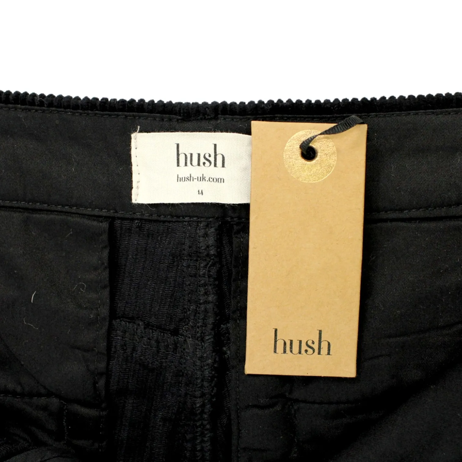 Hush Black Wide Leg Cord Trousers