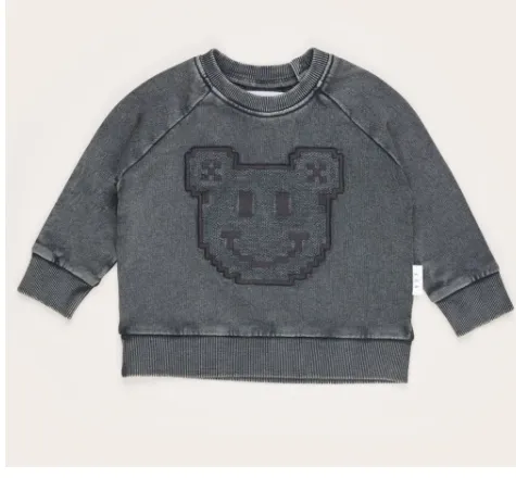 HUX Digi Smile Charcoal Sweatshirt