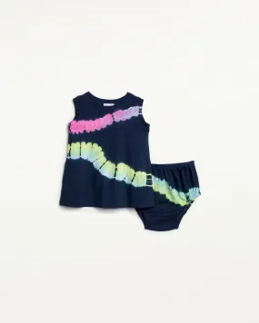 Infant Girl Lime Tie Dye Tank Dress