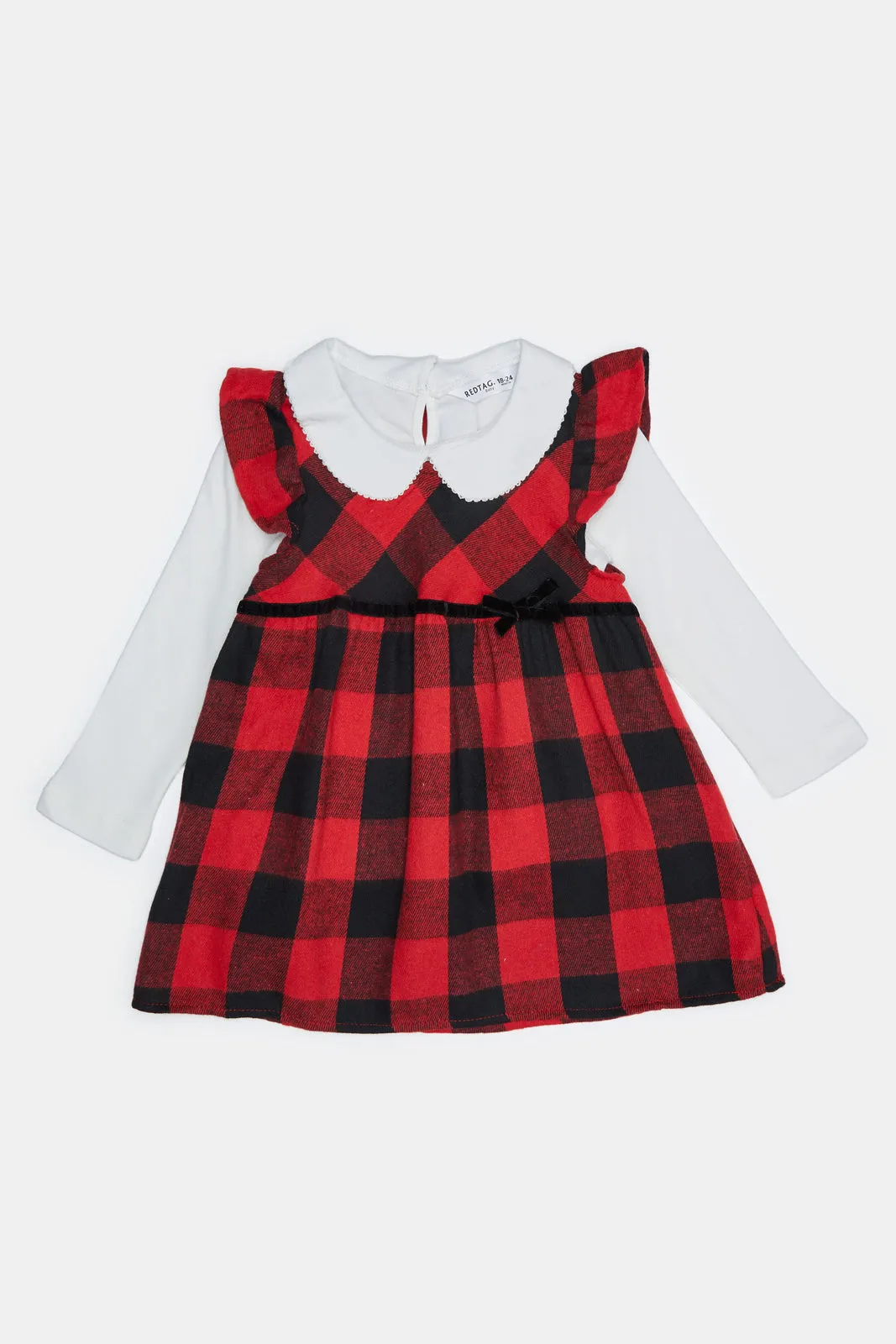 Infant Girls Red Checkered Dress