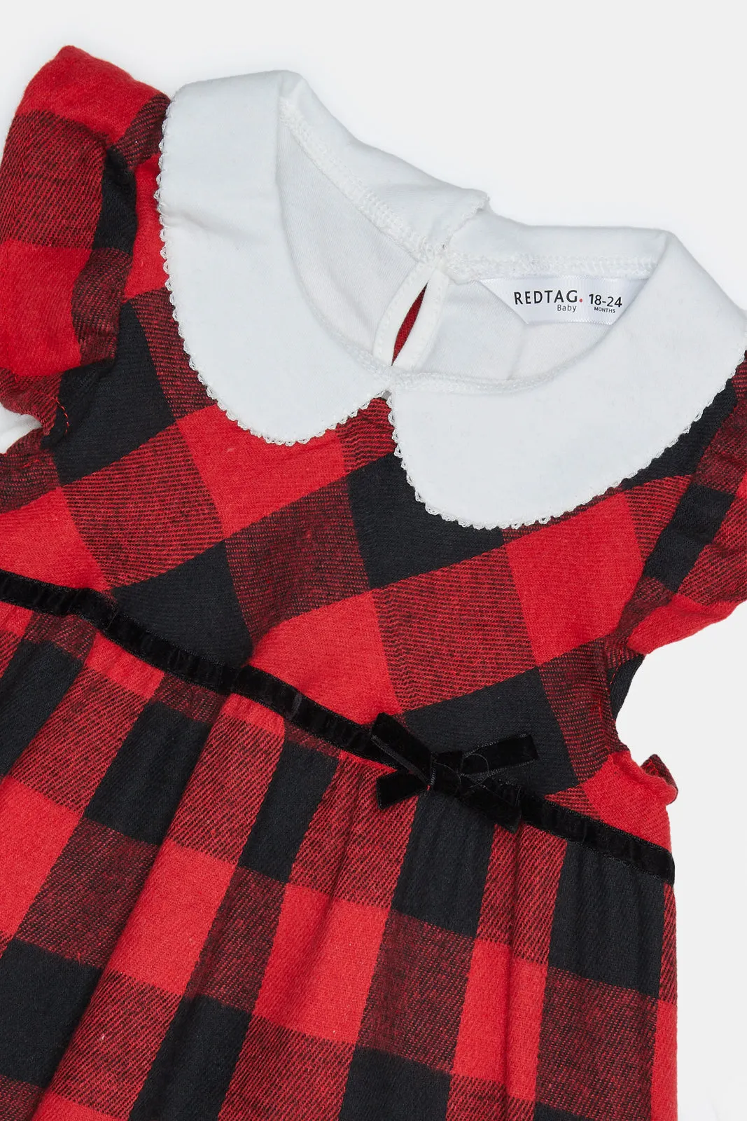 Infant Girls Red Checkered Dress