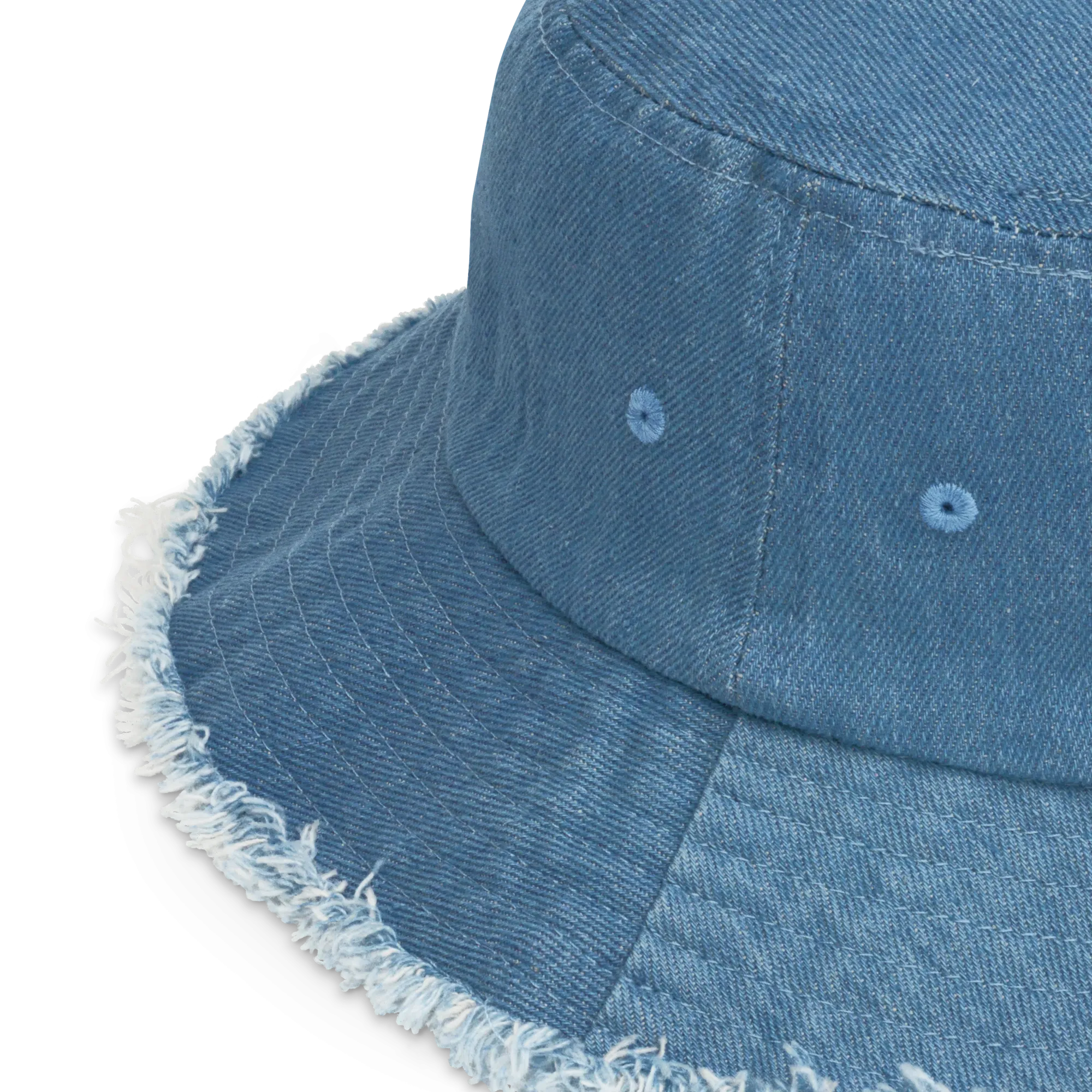 It's A Beautiful Day To Be Black Distressed Denim Bucket Hat