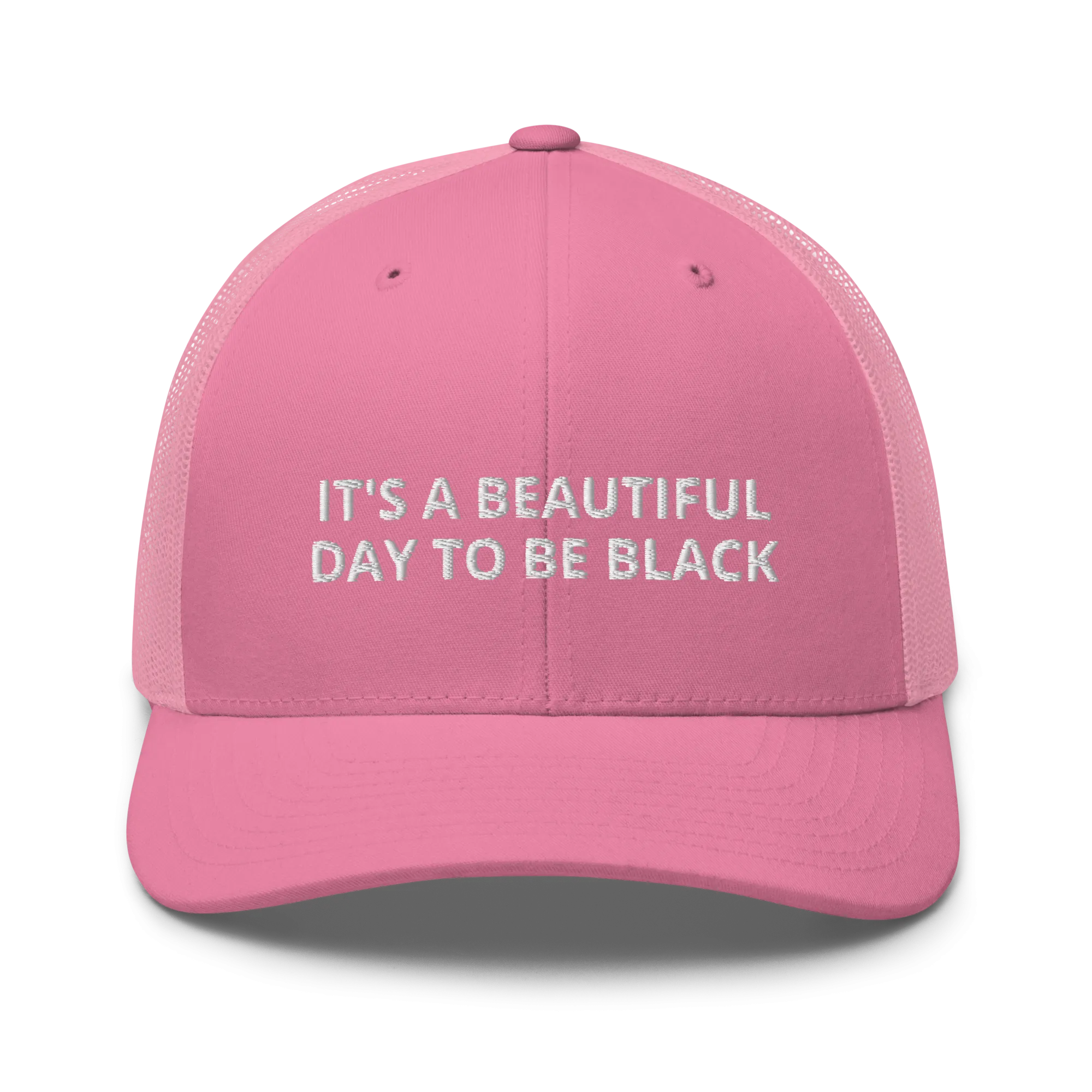 It's A Beautiful Day To Be Black Mesh Trucker Hat