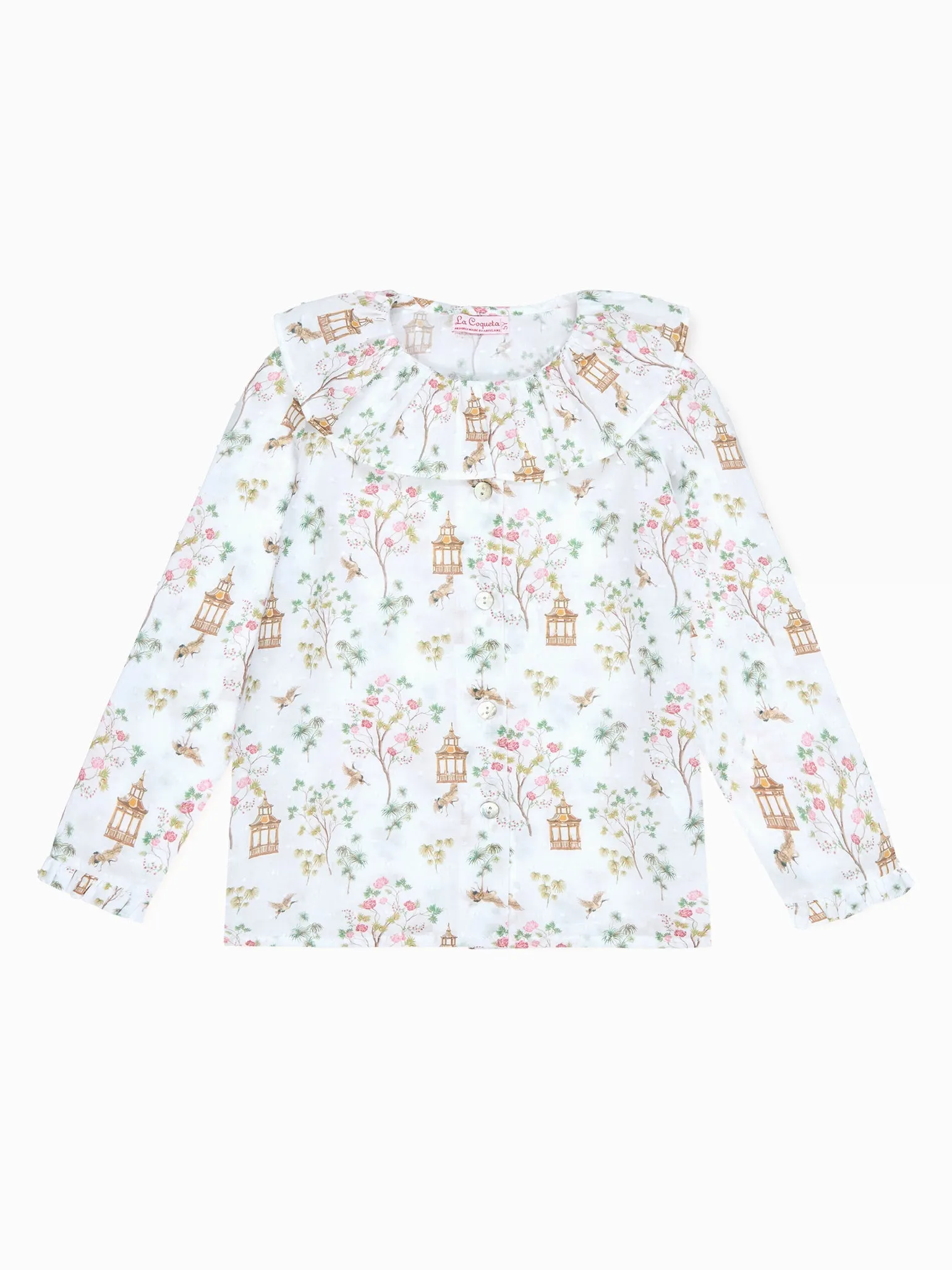 Ivory Blossom Diana Long Sleeve Girl Shirt