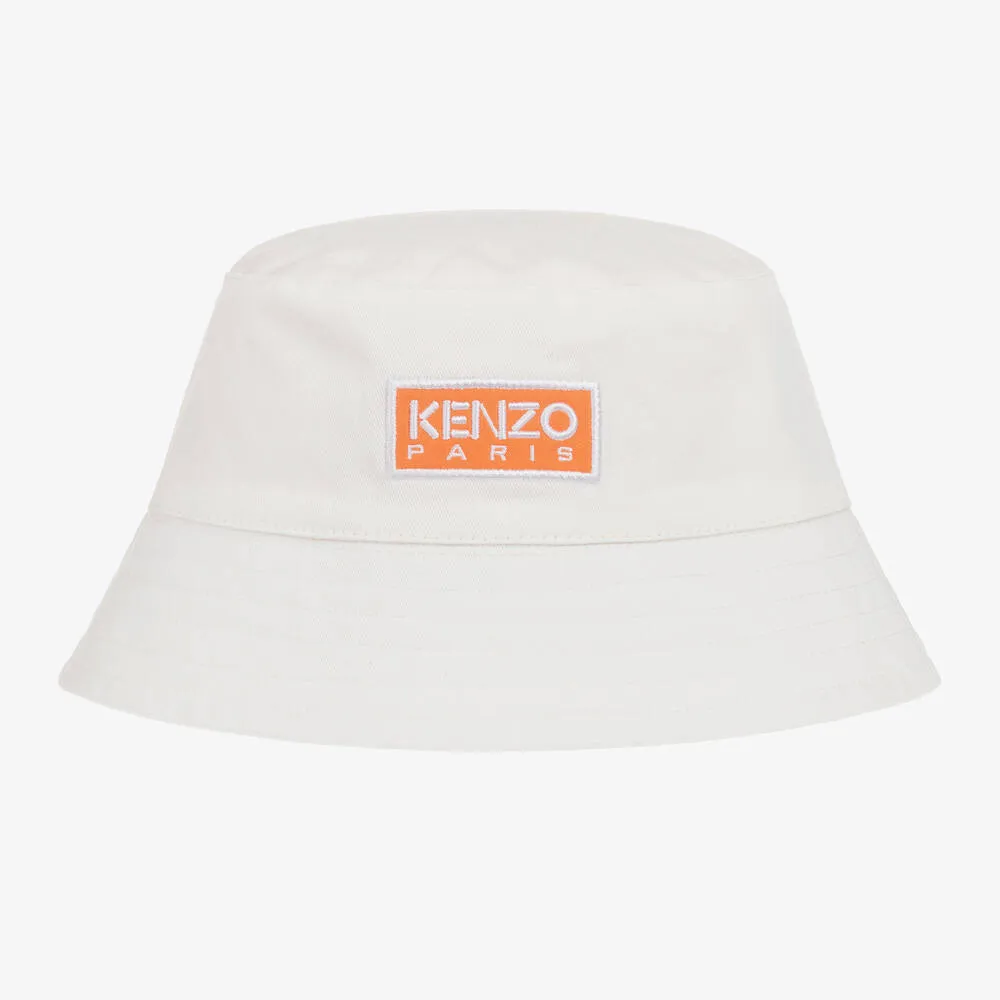 Ivory Cotton Logo Bucket Hat