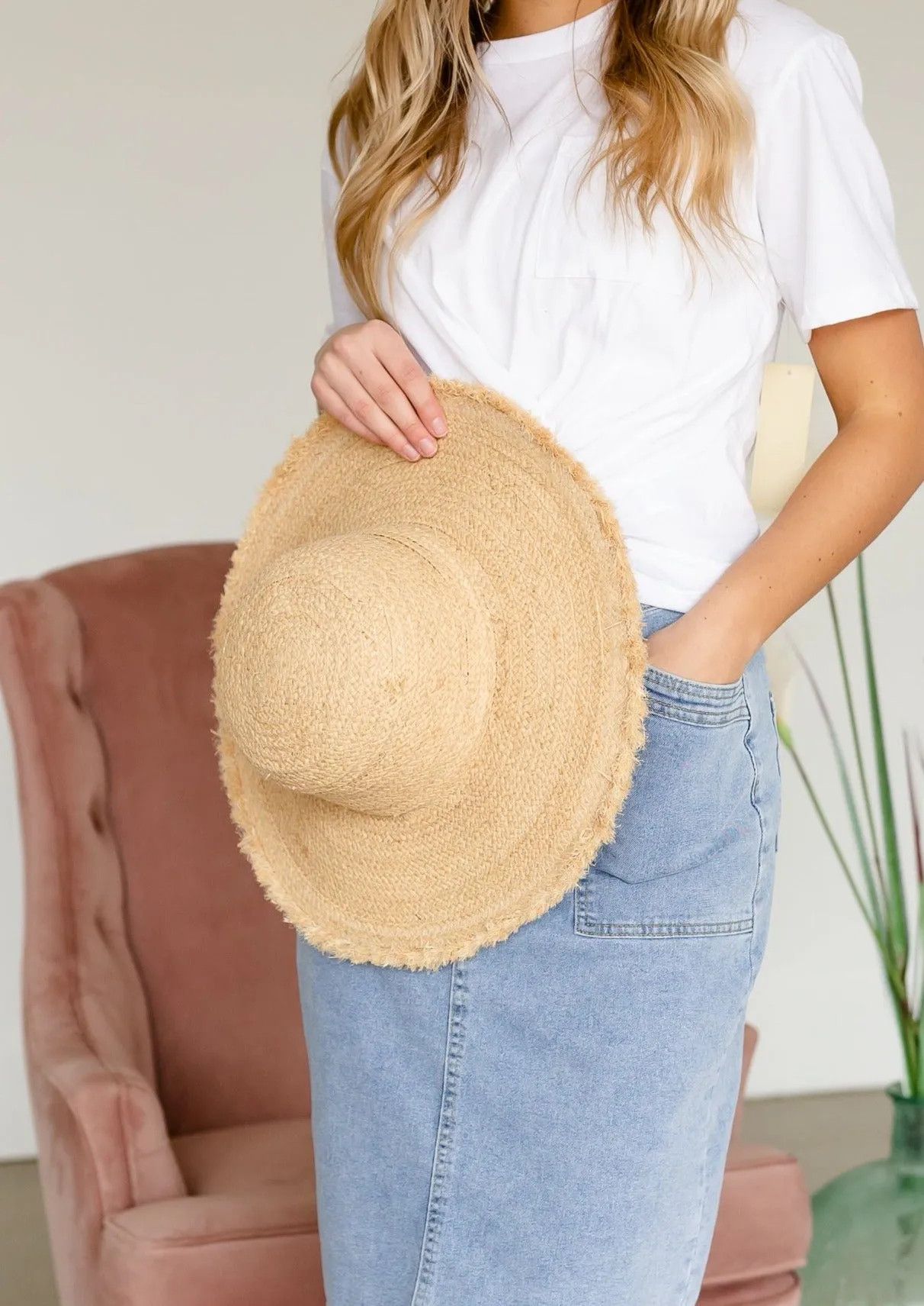 Ivory Straw Braided Sun Hat