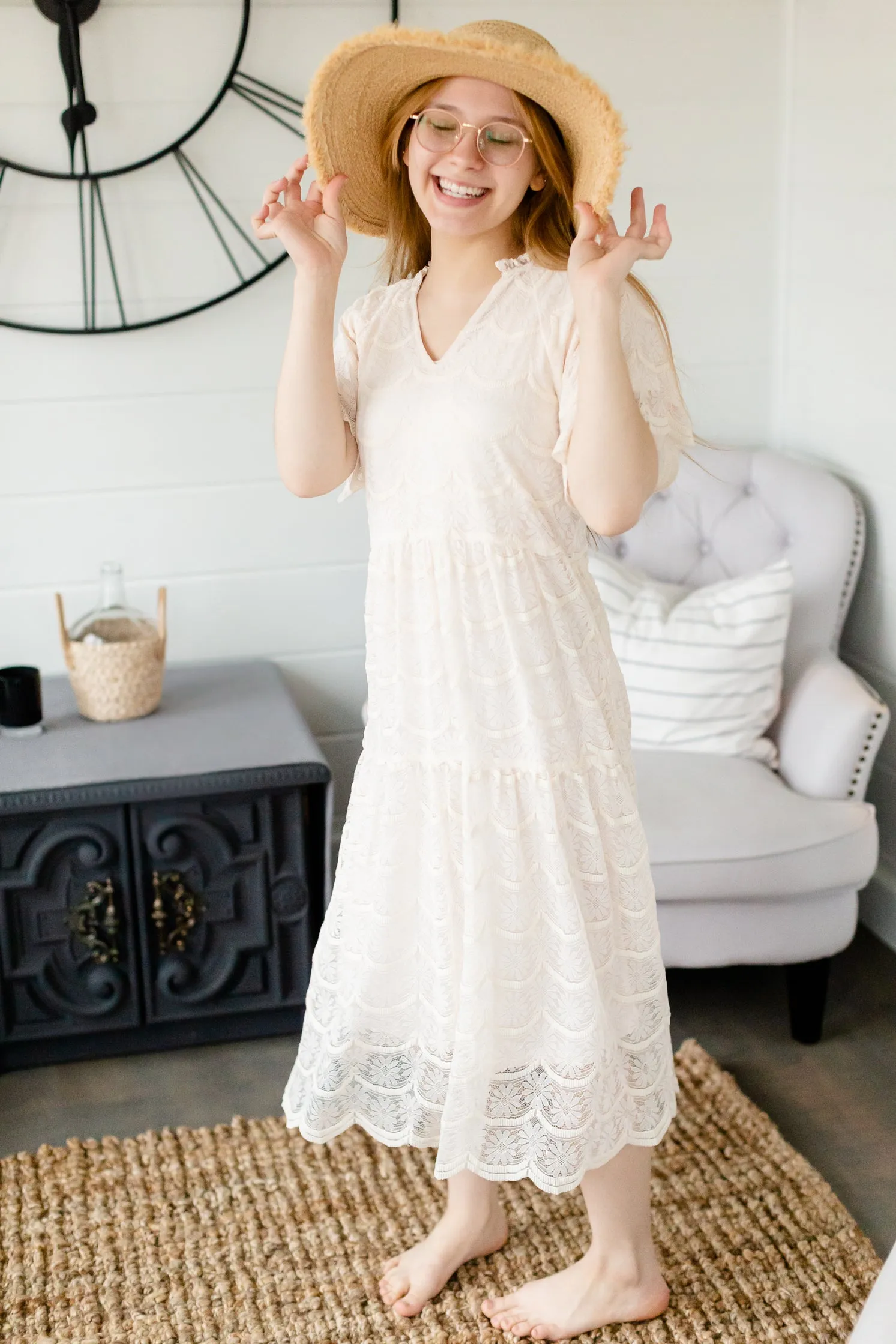 Ivory Straw Braided Sun Hat