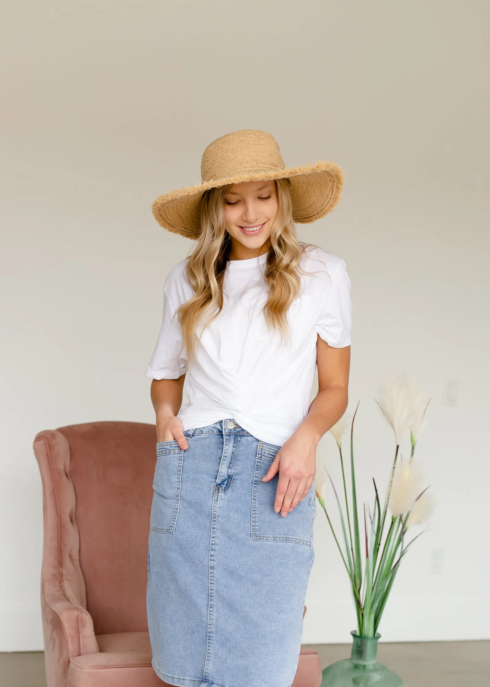 Ivory Straw Braided Sun Hat