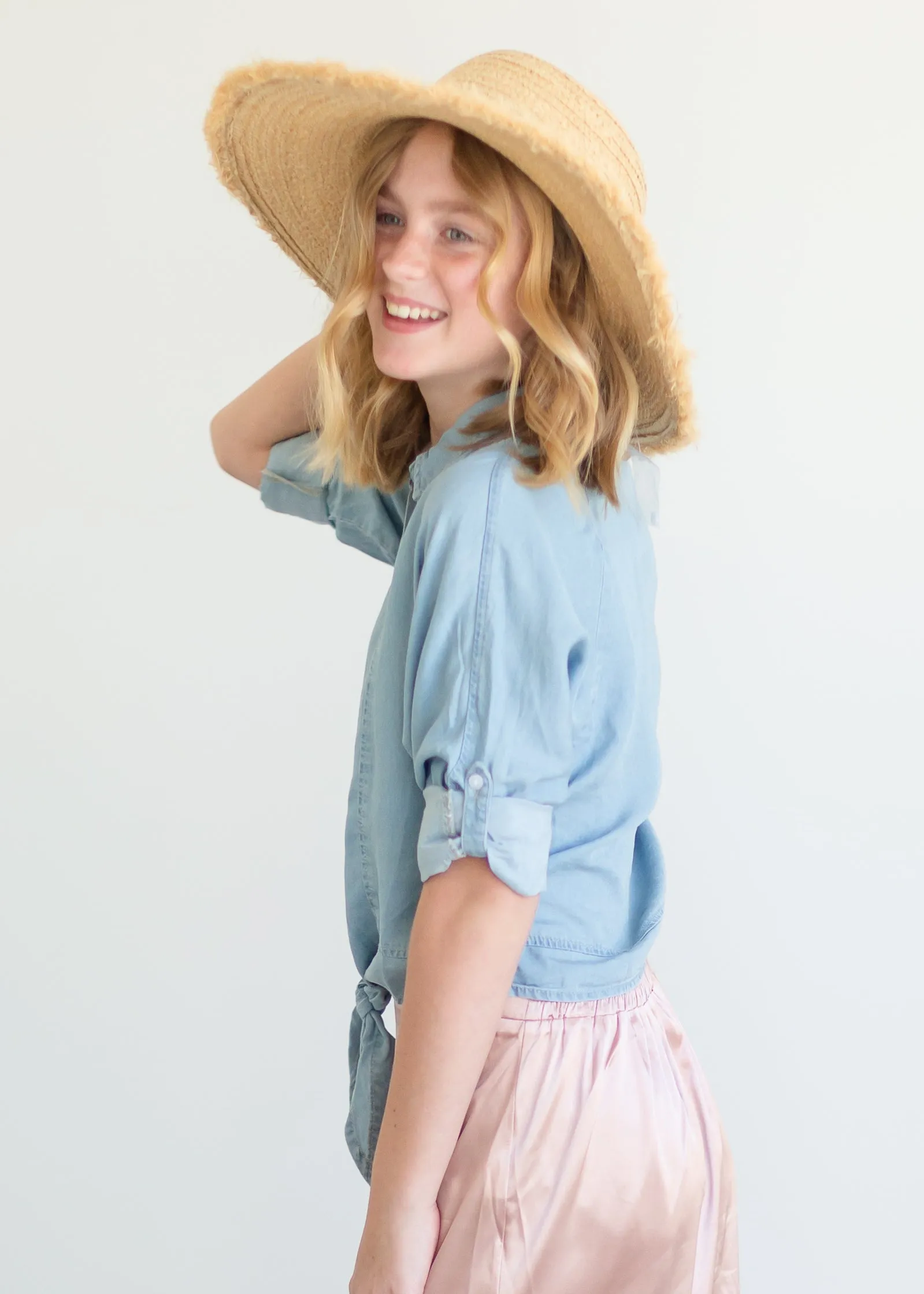 Ivory Straw Braided Sun Hat