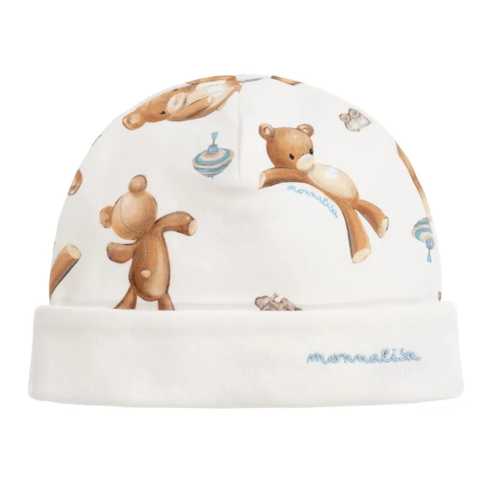 Ivory Teddy Bear Baby Hat