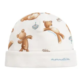 Ivory Teddy Bear Baby Hat