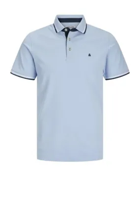 Jack & Jones Paulos Polo Shirt, Chambray Blue & Navy