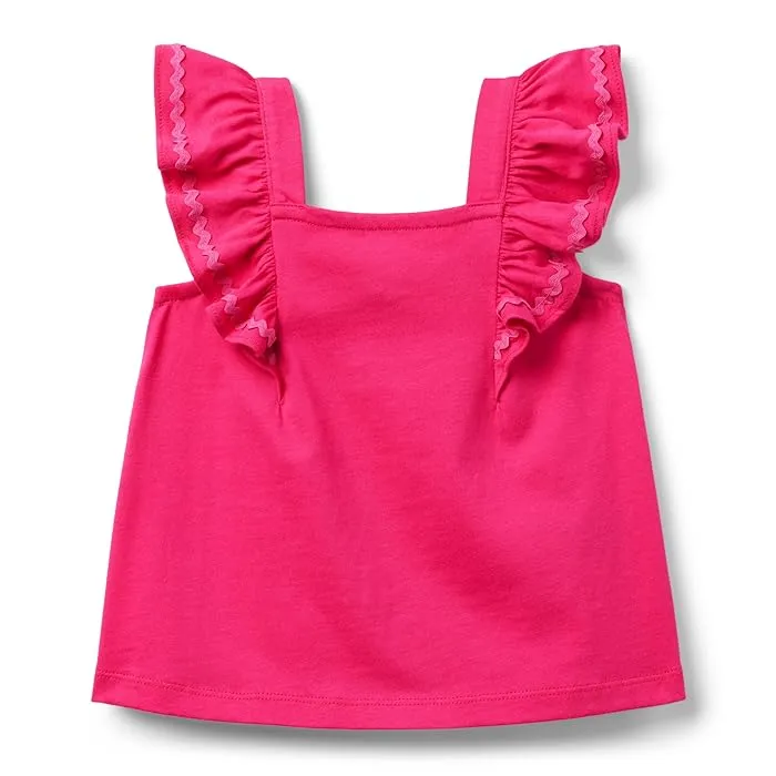 Janie and Jack Girls Pink Ricrac Top (Toddler/Little Kid/Big Kid)