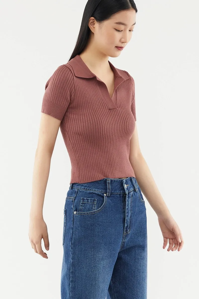 Jemira Collared Knit Top 