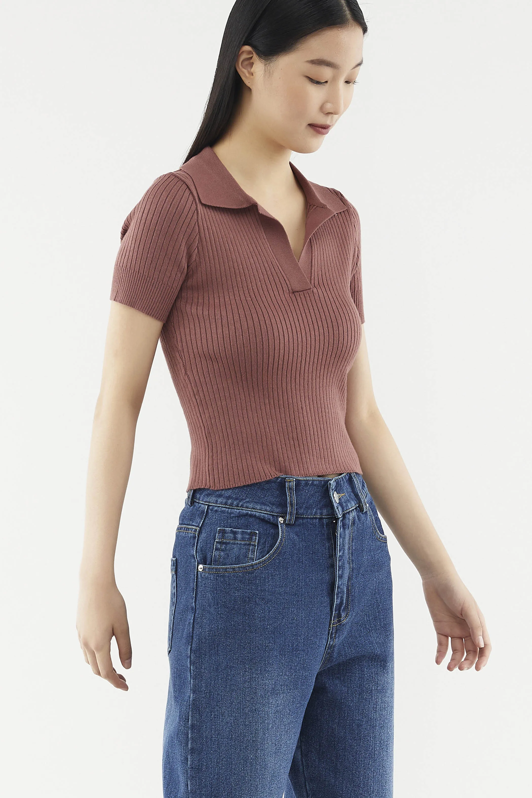 Jemira Collared Knit Top 