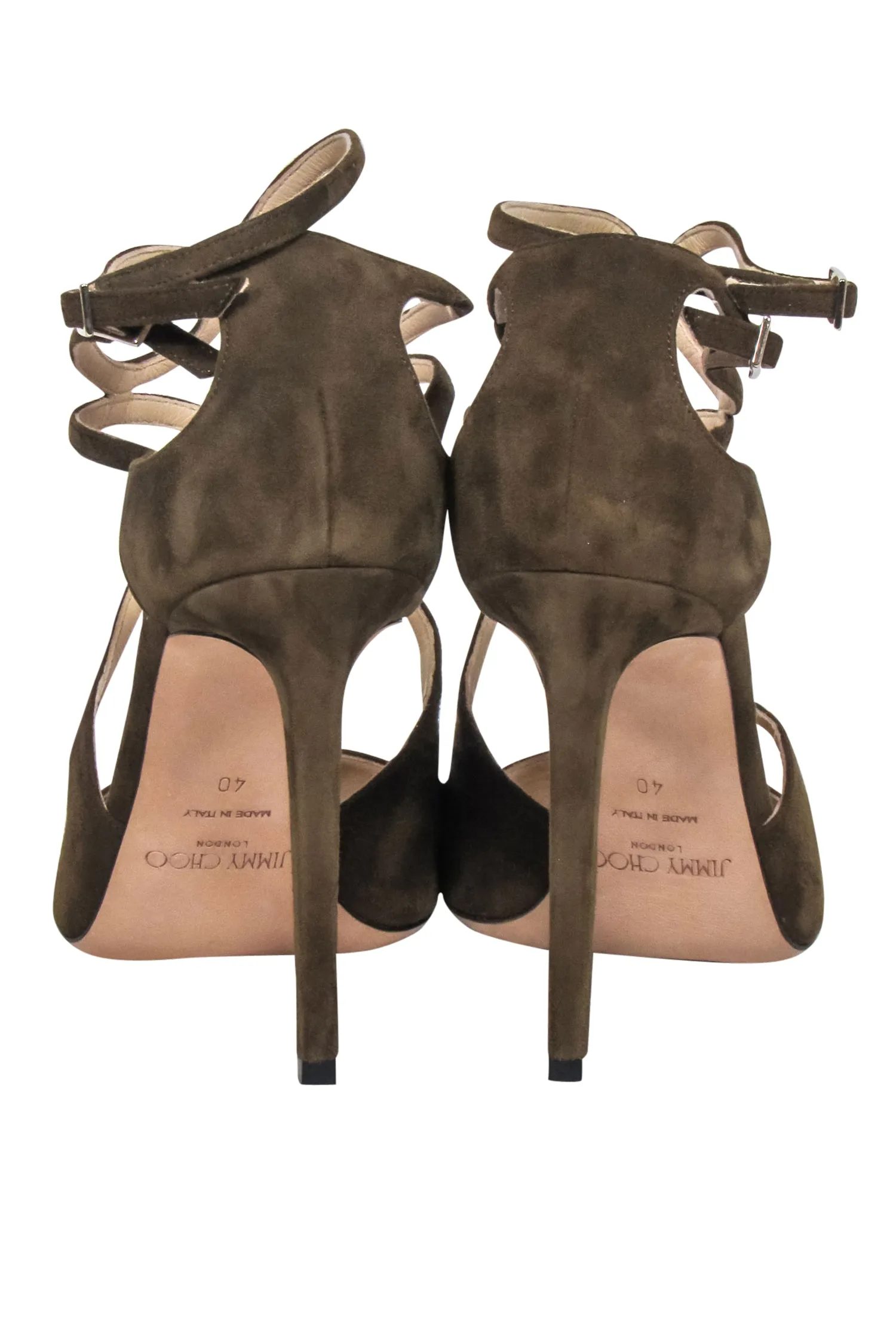 Jimmy Choo - Olive Suede Pointed-Toe Heels Sz 10