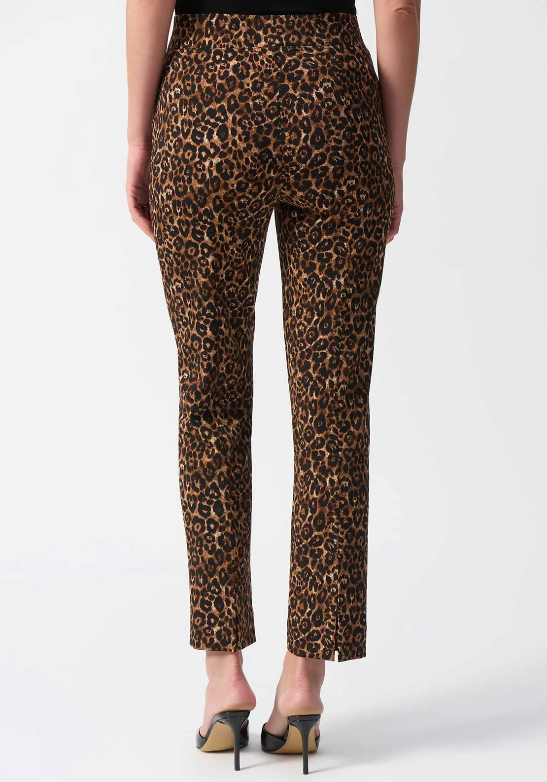 Joseph Ribkoff Leopard Print Cropped Trousers, Brown