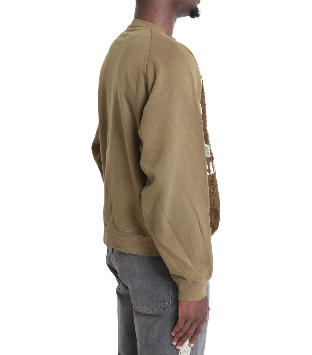 Kapital 30/-Swt Knit X Fur Grizzly Sweatshirt ('Em Kountry) Khaki