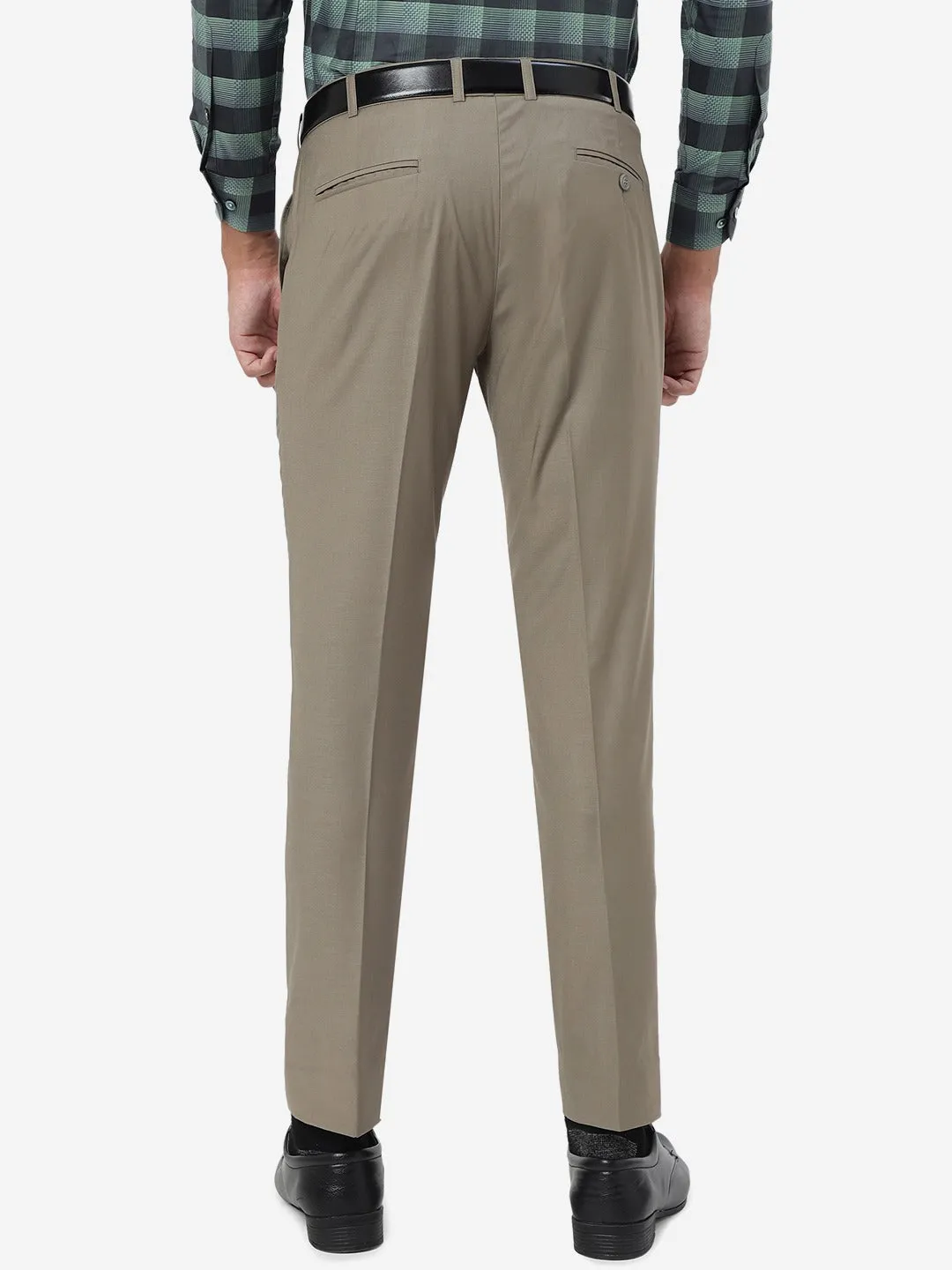 Khaki Super Slim Fit Formal Trouser by JadeBlue