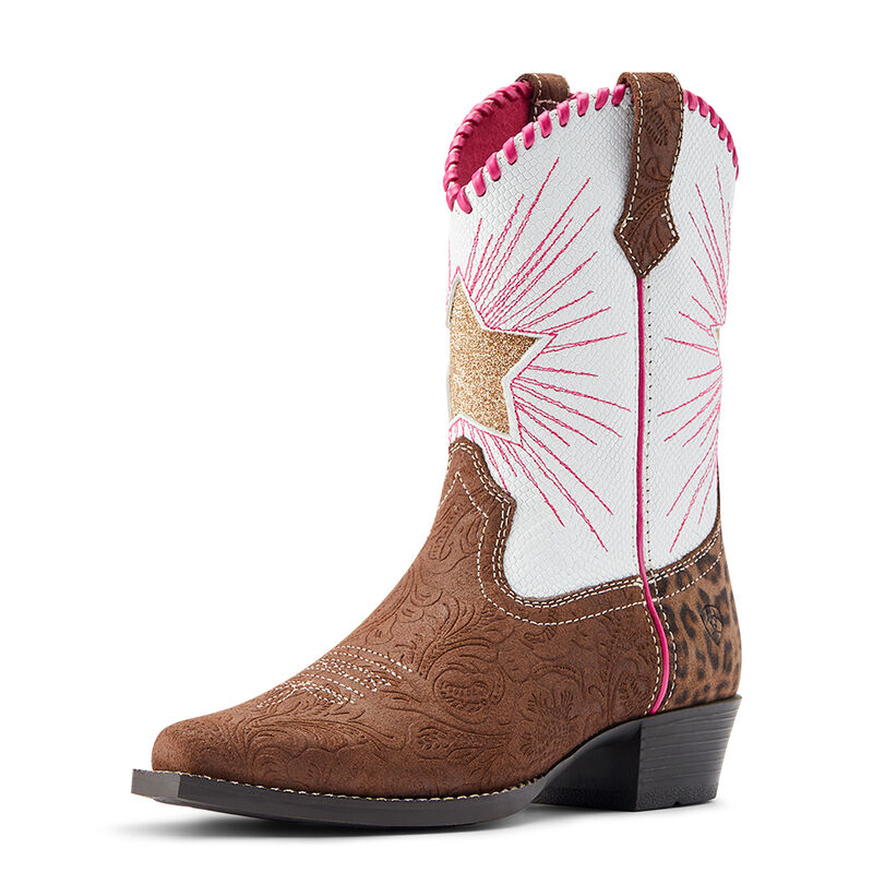 Kid's Heritage Star Western Boot in Pink Star