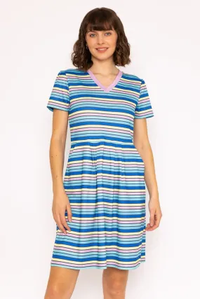 Knee Length Stripe Casual Dress