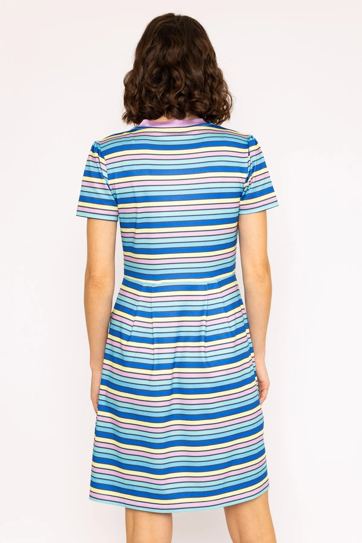 Knee Length Stripe Casual Dress