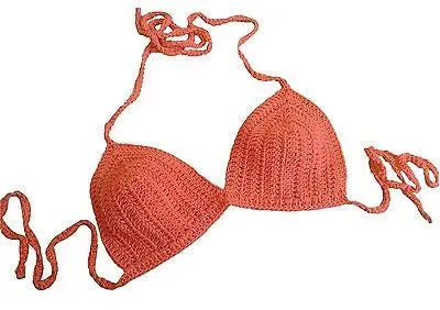 Coral Crush Crochet Bikini Bra Top Knot in Love