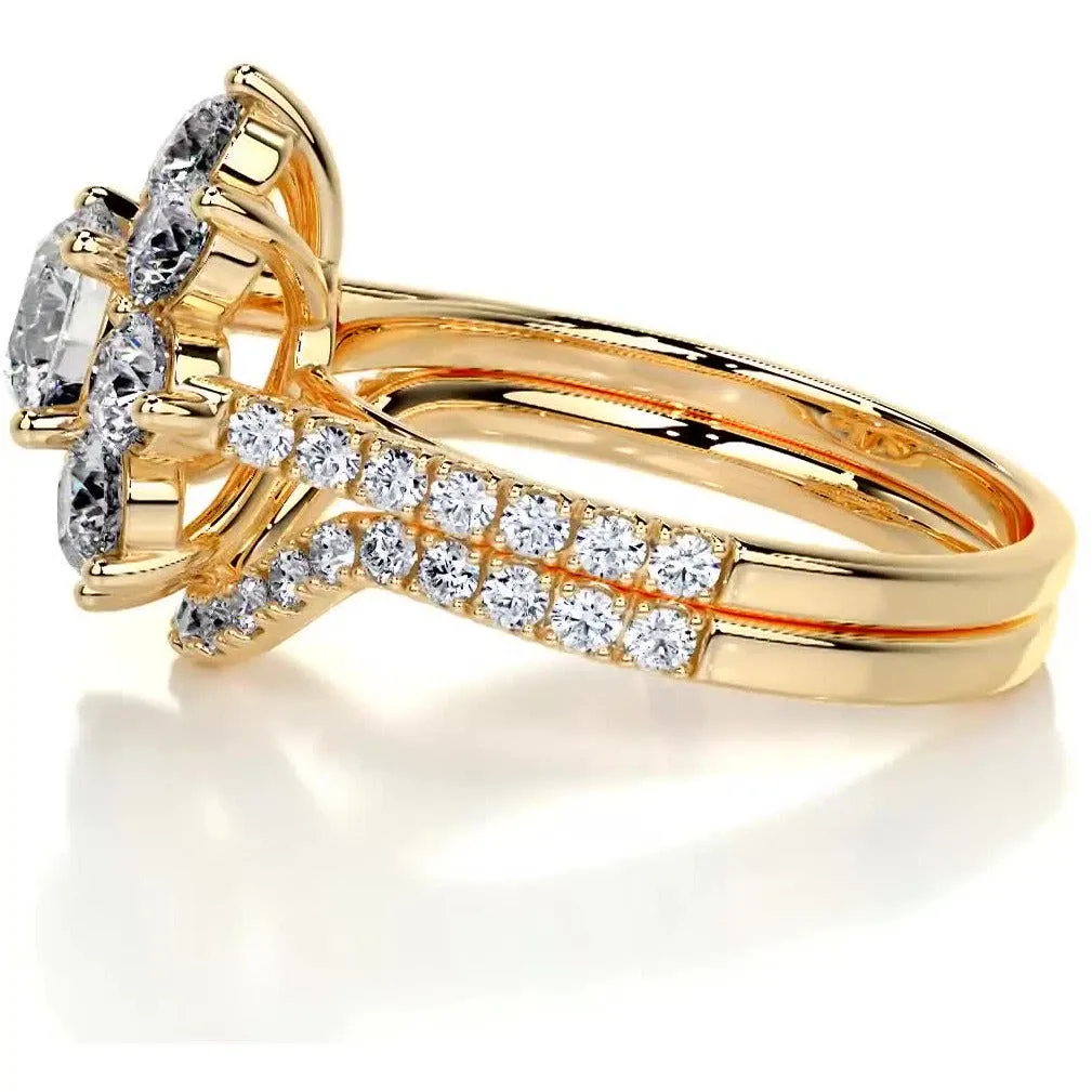 La Fleur Diamond Bridal Set -18K Yellow Gold