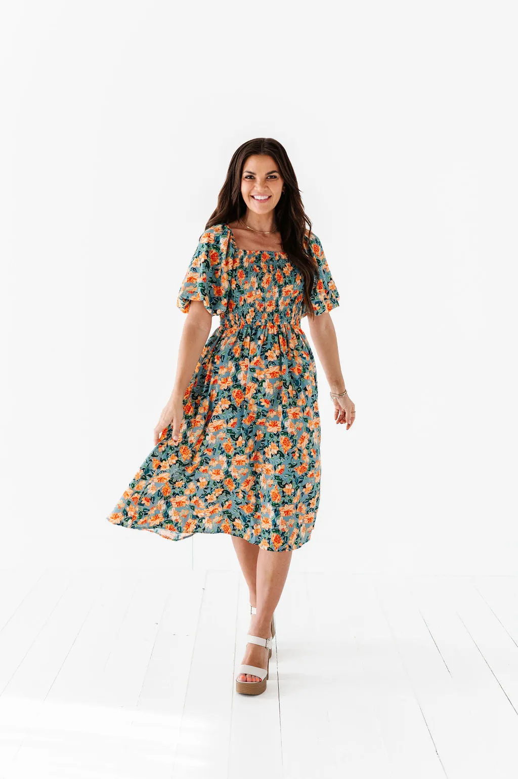 Lacey Floral Dress - Size Small & Large Left