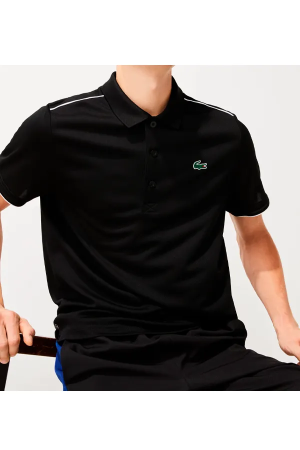 Lacoste Black Short Sleeve Sport Pique Polo