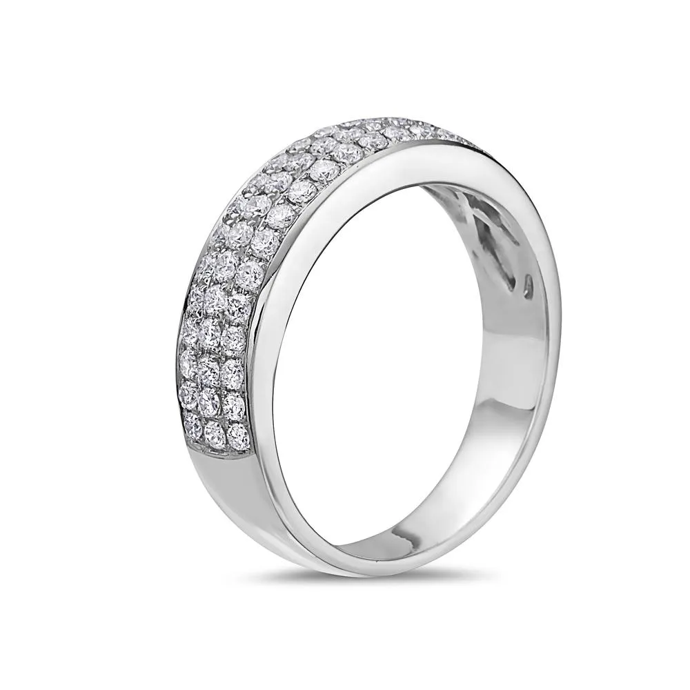 14K White Gold Women's Wedding Band With 0.78 CT Diamonds