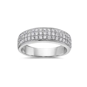 14K White Gold Women's Wedding Band With 0.78 CT Diamonds