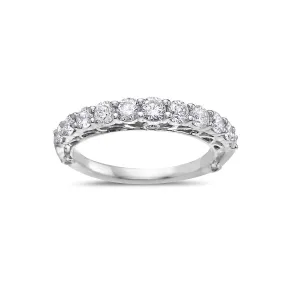 Ladies 18k White Gold Diamond Wedding Band with 0.95 Carat