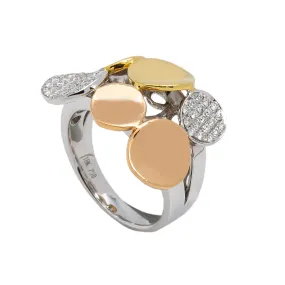 LADIES 18K YELLOW AND ROSE GOLD WITH 0.50 CT HAND RING