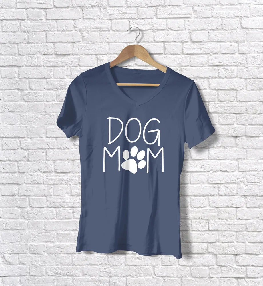 Women's Cotton V-Neck Shirt for Dog Moms