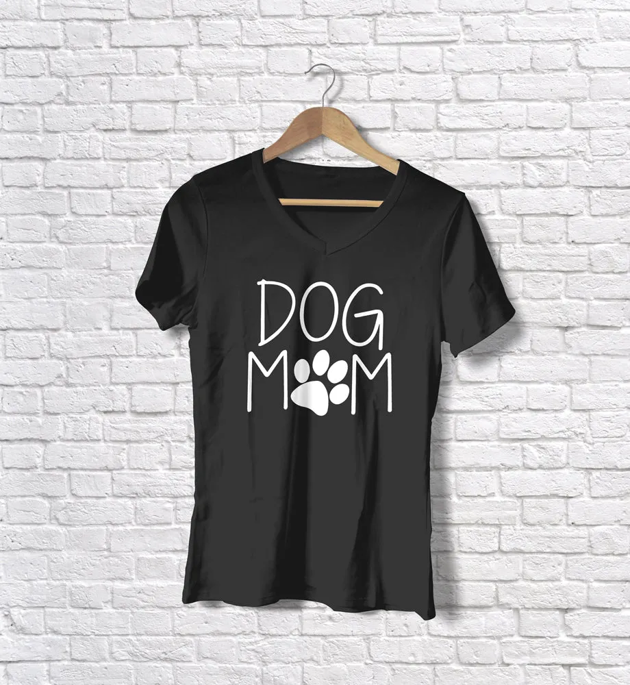 Women's Cotton V-Neck Shirt for Dog Moms