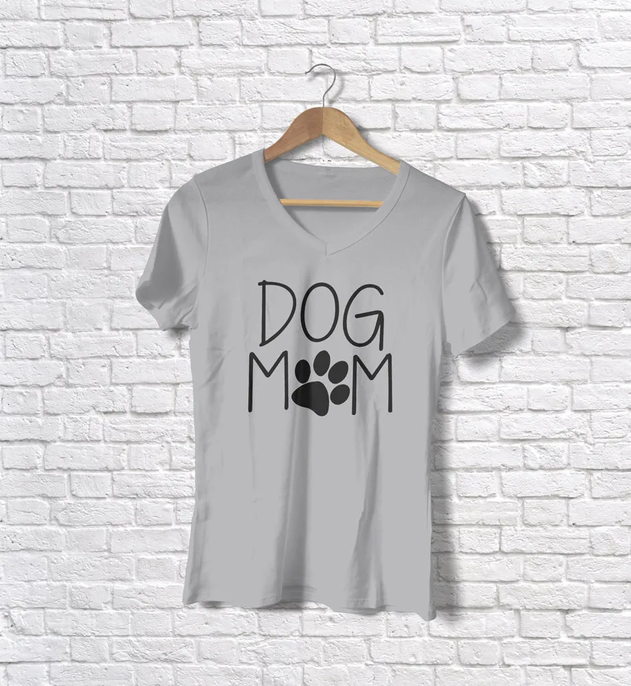 Women's Cotton V-Neck Shirt for Dog Moms