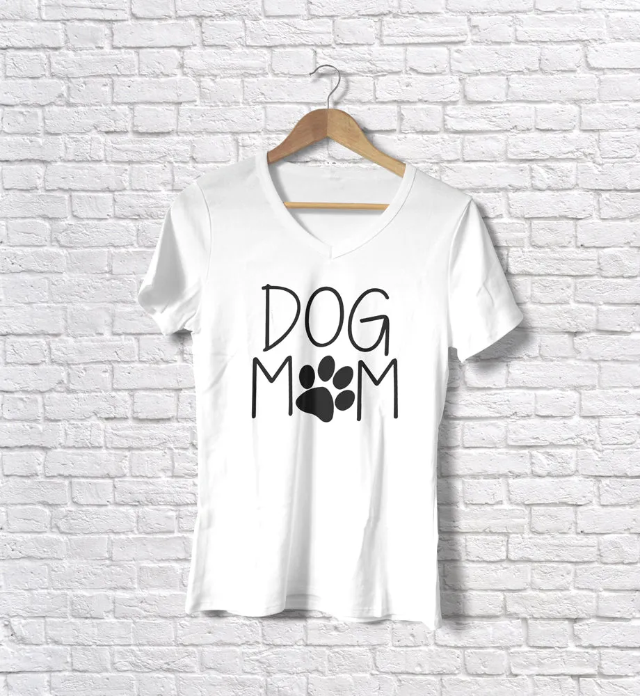 Women's Cotton V-Neck Shirt for Dog Moms