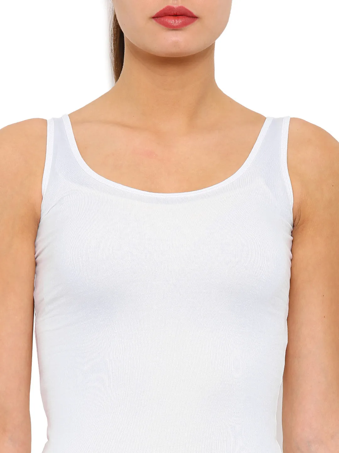 Ladies Razor Back Top White