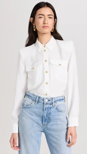 L'AGENCE   Maisy Shoulder Pad Blouse 