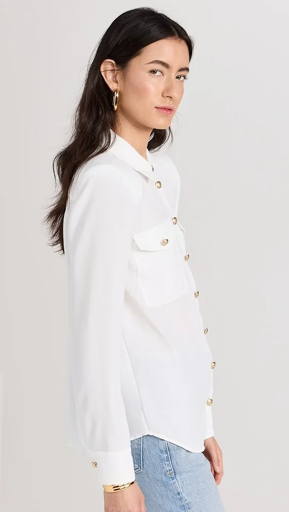 L'AGENCE   Maisy Shoulder Pad Blouse 