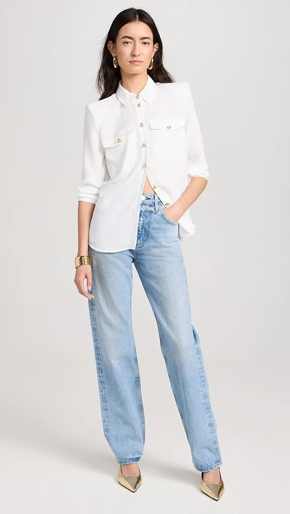 L'AGENCE   Maisy Shoulder Pad Blouse 