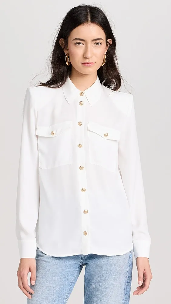 L'AGENCE   Maisy Shoulder Pad Blouse 